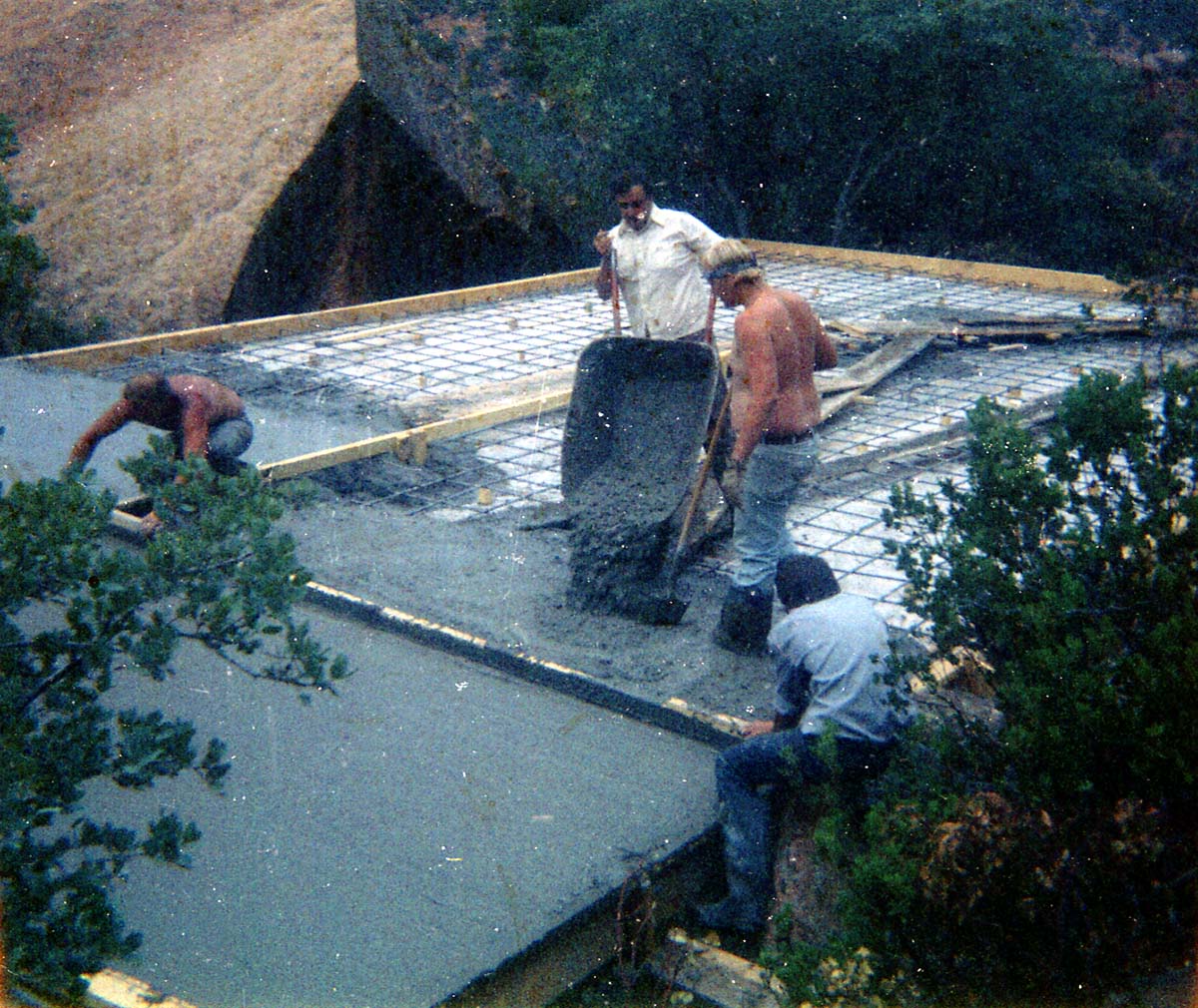 Workers during the construction of the Wiley Spring water vault.