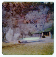 The destruction of the lodge pool and bathhouse.