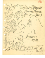 ZION 12256 Zion Bryce Nature Notes Vol3 No3 1931 August
