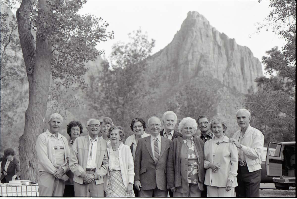 BW Photos of the Crocker/ Nicholson retirement barbeque. Watchman Peak in background.