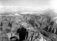Aerial view of Kolob at northwest corner of Zion National Park. Note snow on the tops of the mountains in early May.