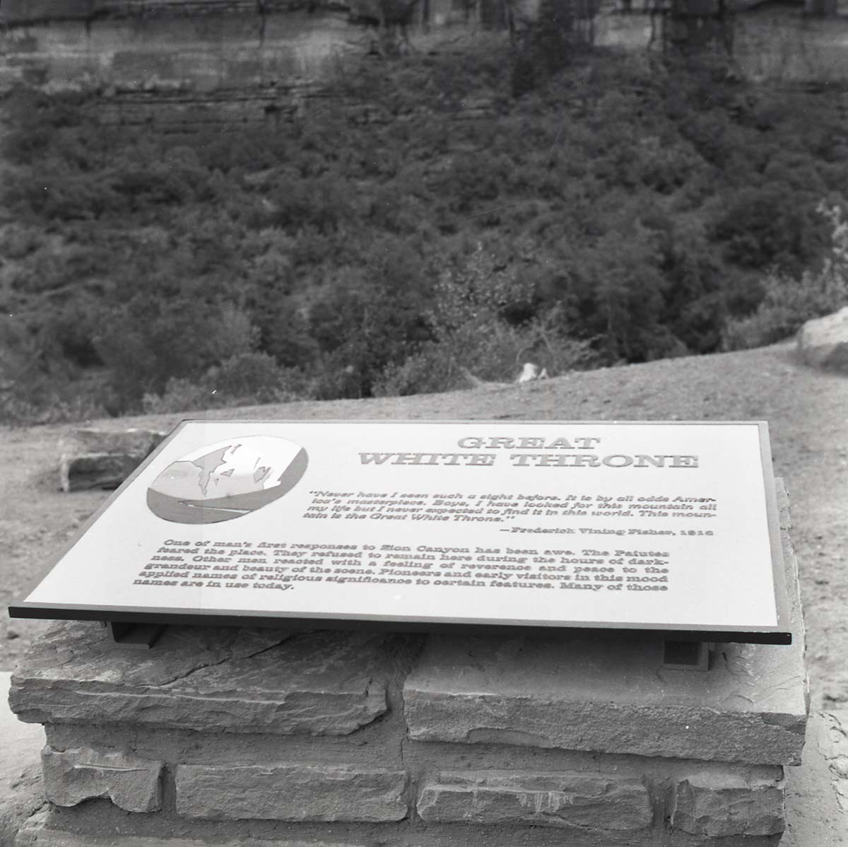 BW Photos of trailside exhibits.