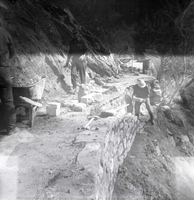 BW Photo of slide problems along the Emerald Pools Trail.