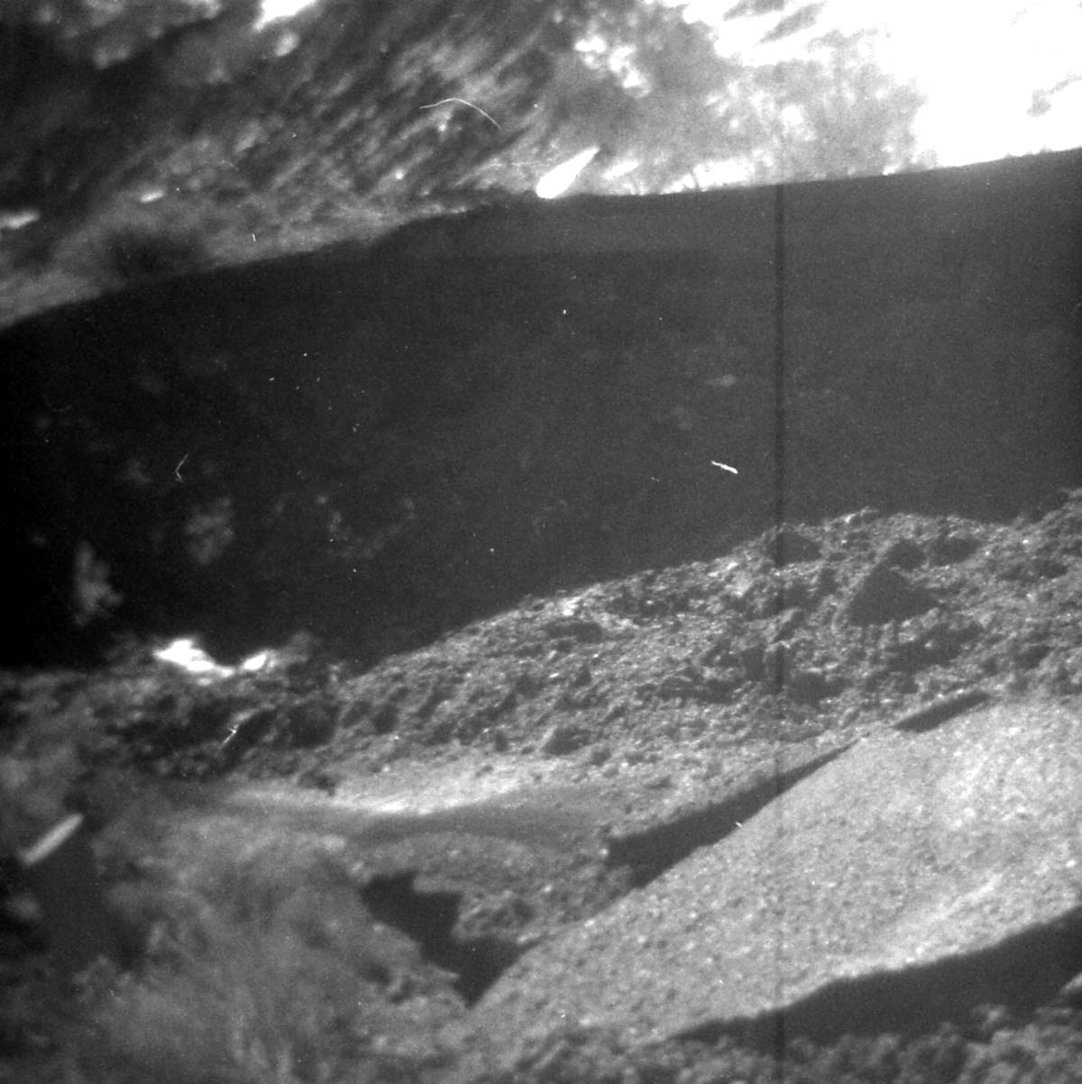 BW photos of rock slides in Kolob Canyons - 110mm. Damaged roadway.