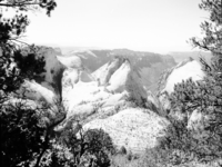 View west from West Rim trail into Great West Canyon (also called Left Fork of North Creek) from near Sleepy Hollow.
