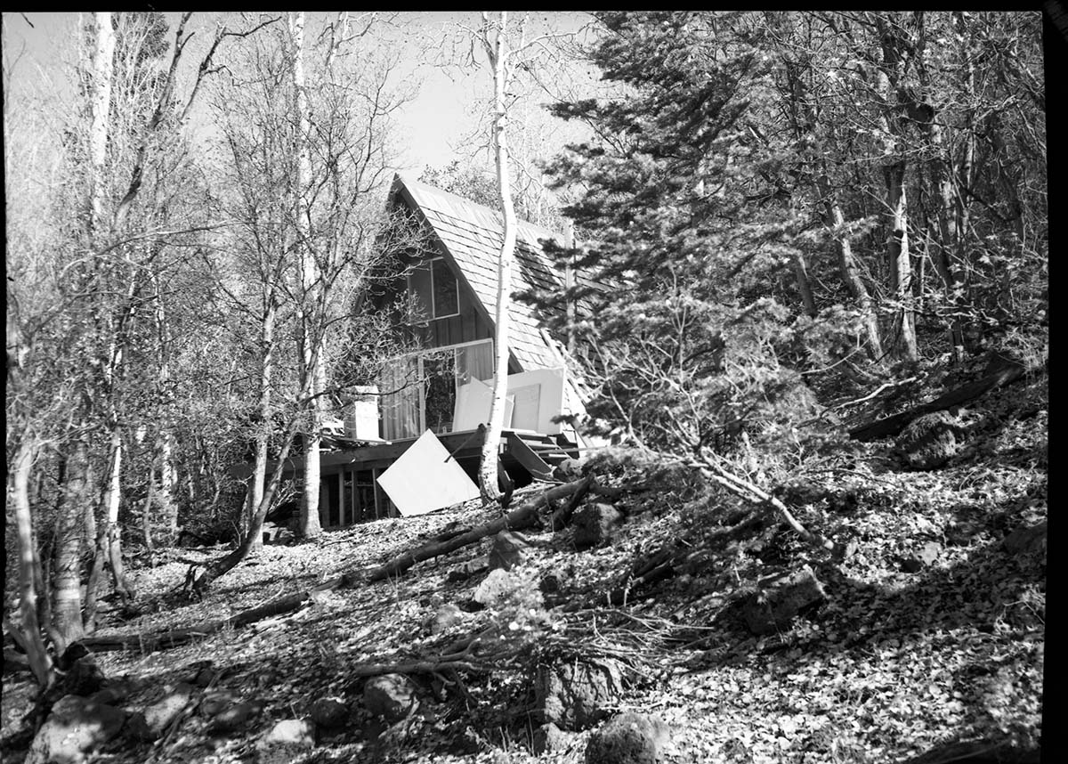 Privately owned A-frame cabin near Blue Springs on the Kolob, near Lava Point.