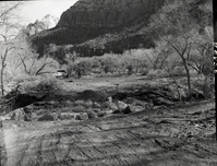 Helicopter in installation of new telephone lines between park headquarters and Zion Lodge.