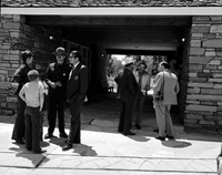 Zion Superintendent Robert C. Heyder with his wife and son (at left) speaking with William Fields (Southwest Regional Office)