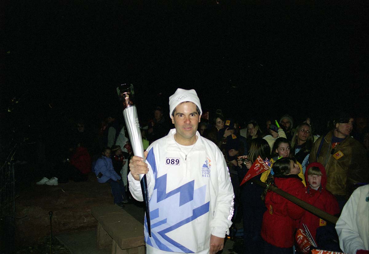 Color Photos of the ceremony surrounding the Olympic Torch passing through Zion.
