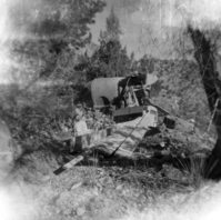 BW photo of the construction/modification of the Canyon Junction Spillway on the Virgin River.