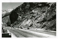 BW Photo of rock slide near echo rock - 35MM.