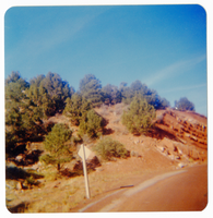 Landscape along the Kolob Terrace Road - North Unit and the back side of a road sign.