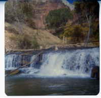 The Birch Creek Dam with suspension footbridge.