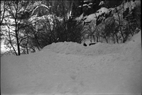 Snow slide at Temple of Sinawava, 8 feet of snow on road.
