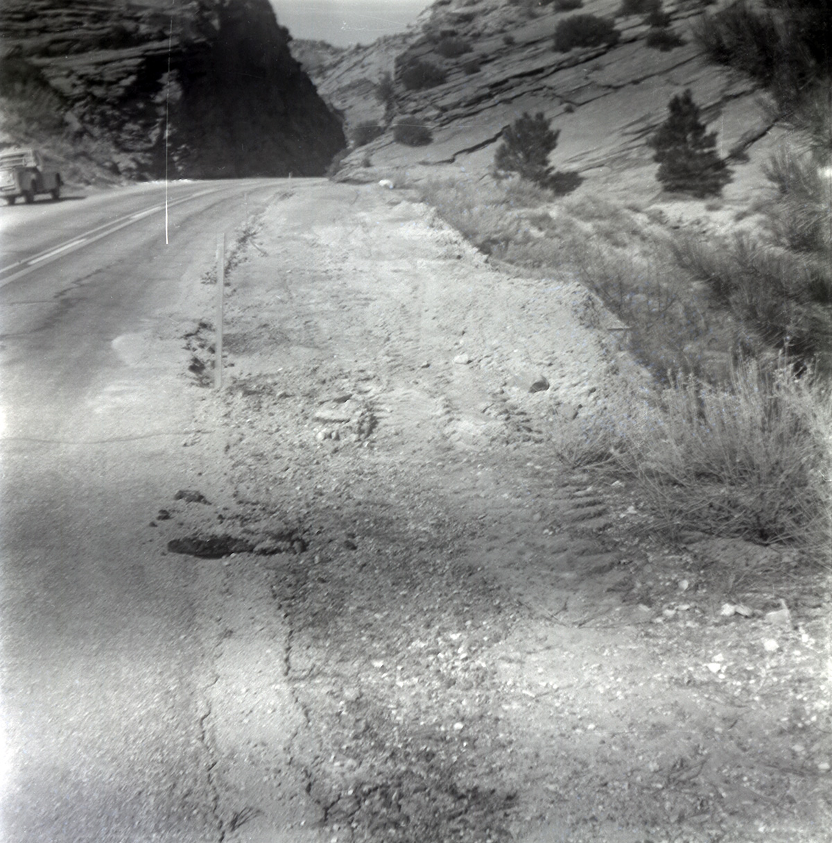 East side road repair and turn out construction.