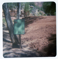 Interpretive sign near the Zion Lodge footbridge.