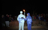 Color Photos of the ceremony surrounding the Olympic Torch passing through Zion.