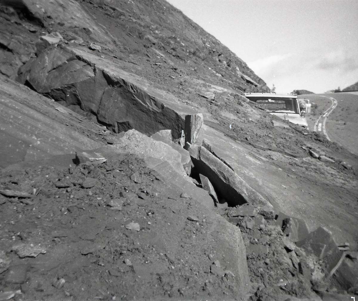 BW photos of rock slides in Kolob Canyons - 110mm.
