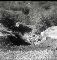 BW photos of rock slides in Kolob Canyons - 2x2.