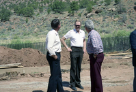 Color Photos of groundbreaking ceremony for remodeling of headquarters / visitor center building.