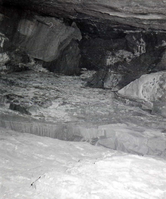 Steep sides of cave interior. The cave of Cave Valley.