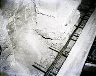 Repair work being done in Zion-Mt. Carmel tunnel at place of rock fall damage Gallery #3.