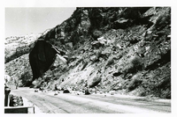 BW Photo of rock slide near echo rock - 35MM.
