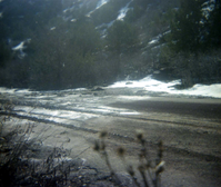 Color Photos of rock slides in Kolob Canyon.
