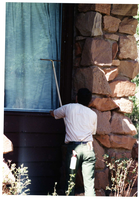 Personnel conducting rehab work at the Zion Inn (Nature Center).