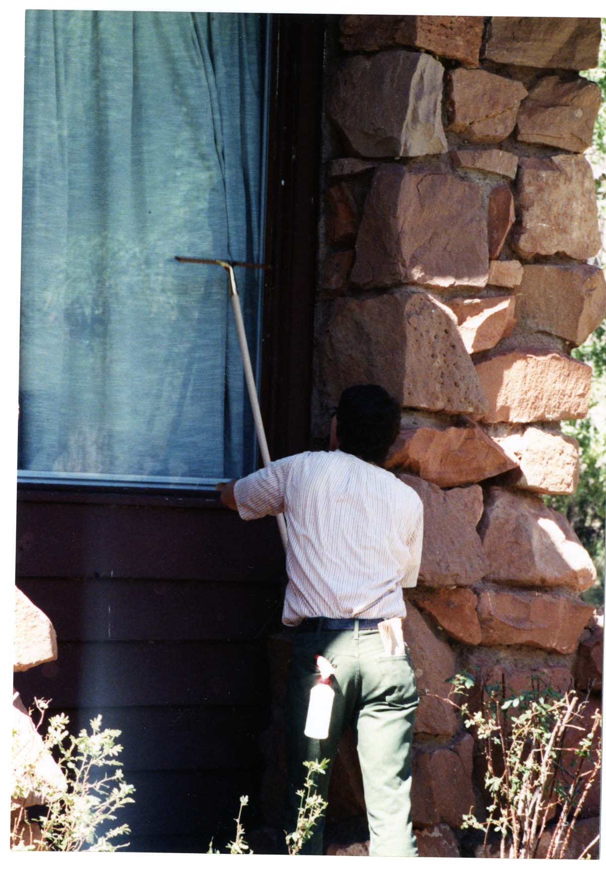 Personnel conducting rehab work at the Zion Inn (Nature Center).