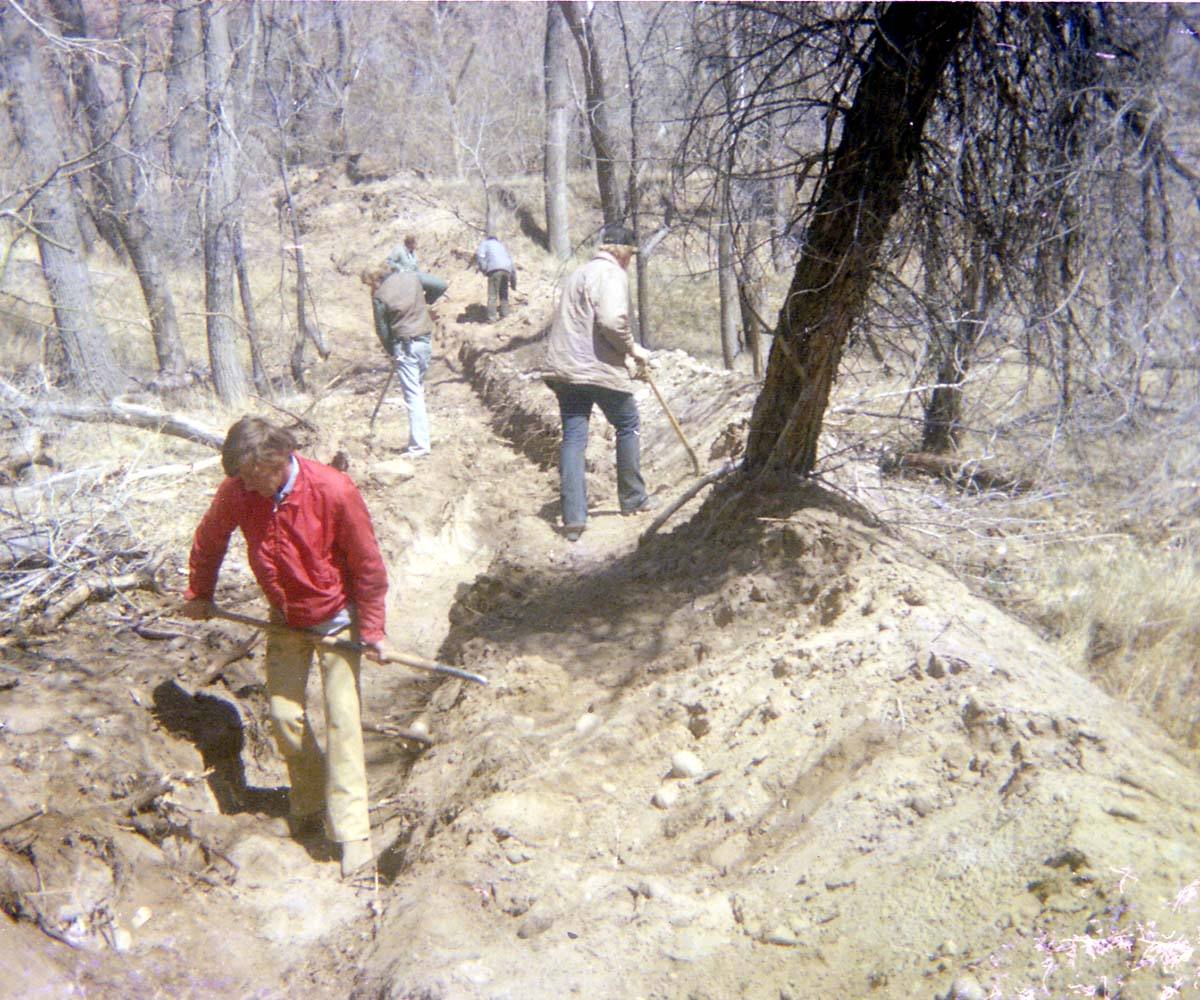 Workers during the utilities project at Zion Lodge.