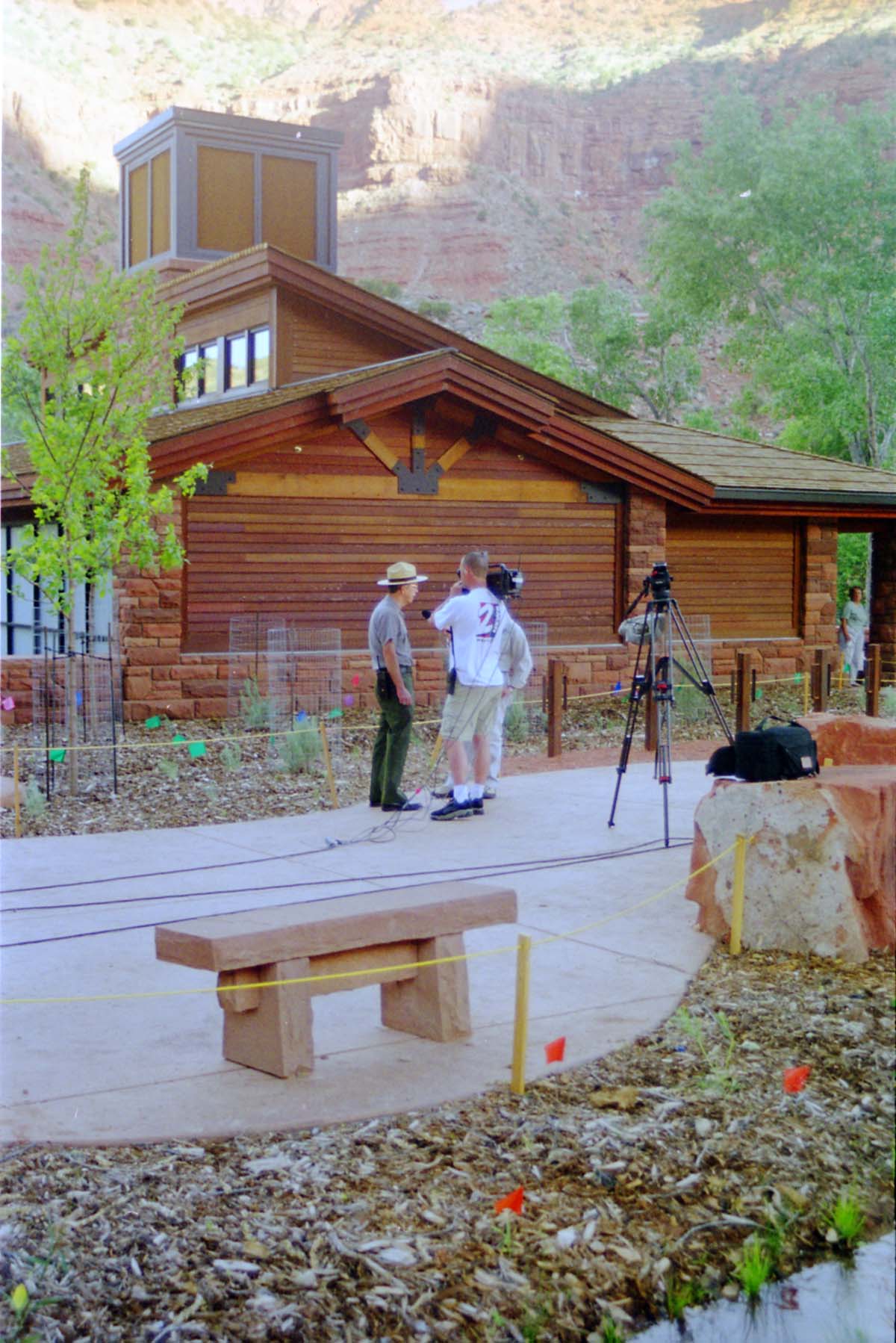 Color Photos of the opening celebration for the new visitor center - Same day as the official shuttle launch.
