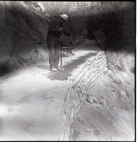 BW Photo of slide problems along the Emerald Pools Trail.