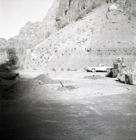 Construction vehicles clearing road during road grading to Chamberlain Ranch and the Narrows.