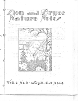 ZION 12275 Zion Bryce Nature Notes Vol6 No5 1934 September October