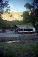 Color Photos of the official launch of the Zion shuttle system- same day as the new visitor center opening.