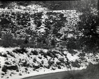 Landscape along side of road during road work.