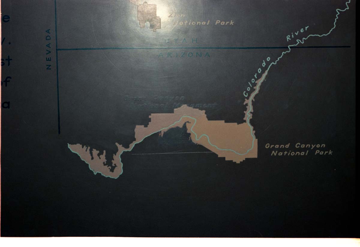 Color Photos of the old visitor center exhibits.