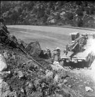 BW photos of rock slides in Kolob Canyons - 2x2.