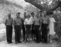 Interpretation division staff, 1969, left to right: R. Foster, R. Legler, T. DeMille, D. Braegger, S. Tidwell, B. Lund, D. Smith, O. Hoffman, L. Sandberg, E. DeMille.