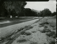 Traffic separator at Camp Center junction. Project: realignment of Highway 1 (park highway).