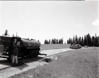 BW Photos of road repairs at Cedar Breaks. Large Format.