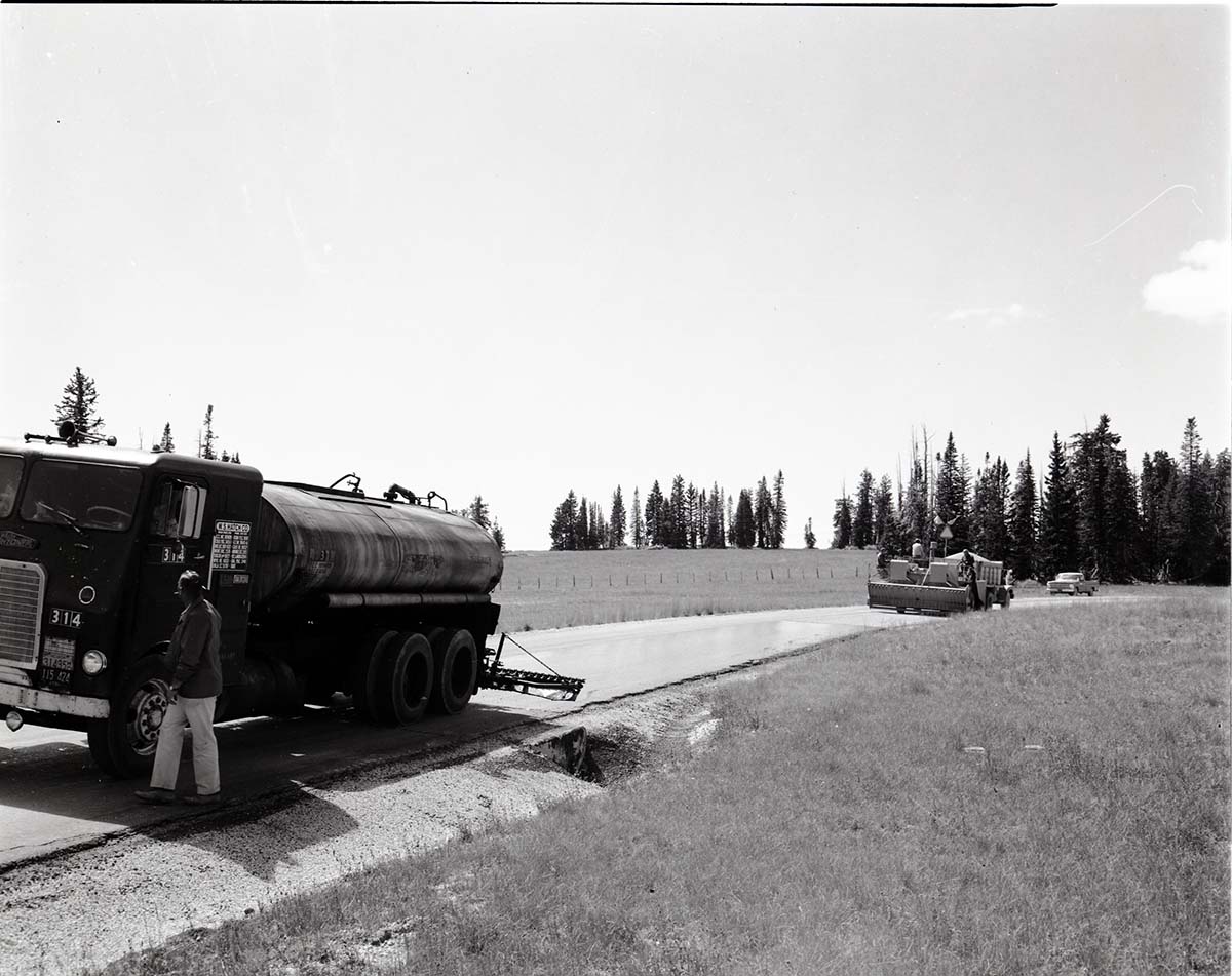 BW Photos of road repairs at Cedar Breaks. Large Format.