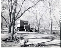 Leaf gathering in South Campground.