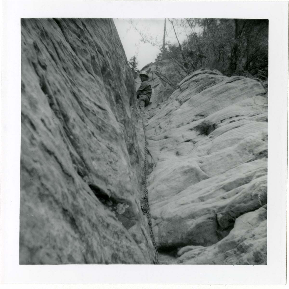 Workers during the Lady Mountain sign emplacement.