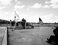 Elder Theodore M. Tuttle, general authority of Latter Day Saints (Mormon) Church, addressing visitors at the dedication of new Tribal and National Park Service Visitor Center and 50th anniversary at Pipe Spring National Monument.
