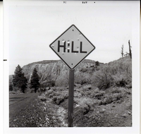Road sign reading 'Hill' in Kolob Canyon.