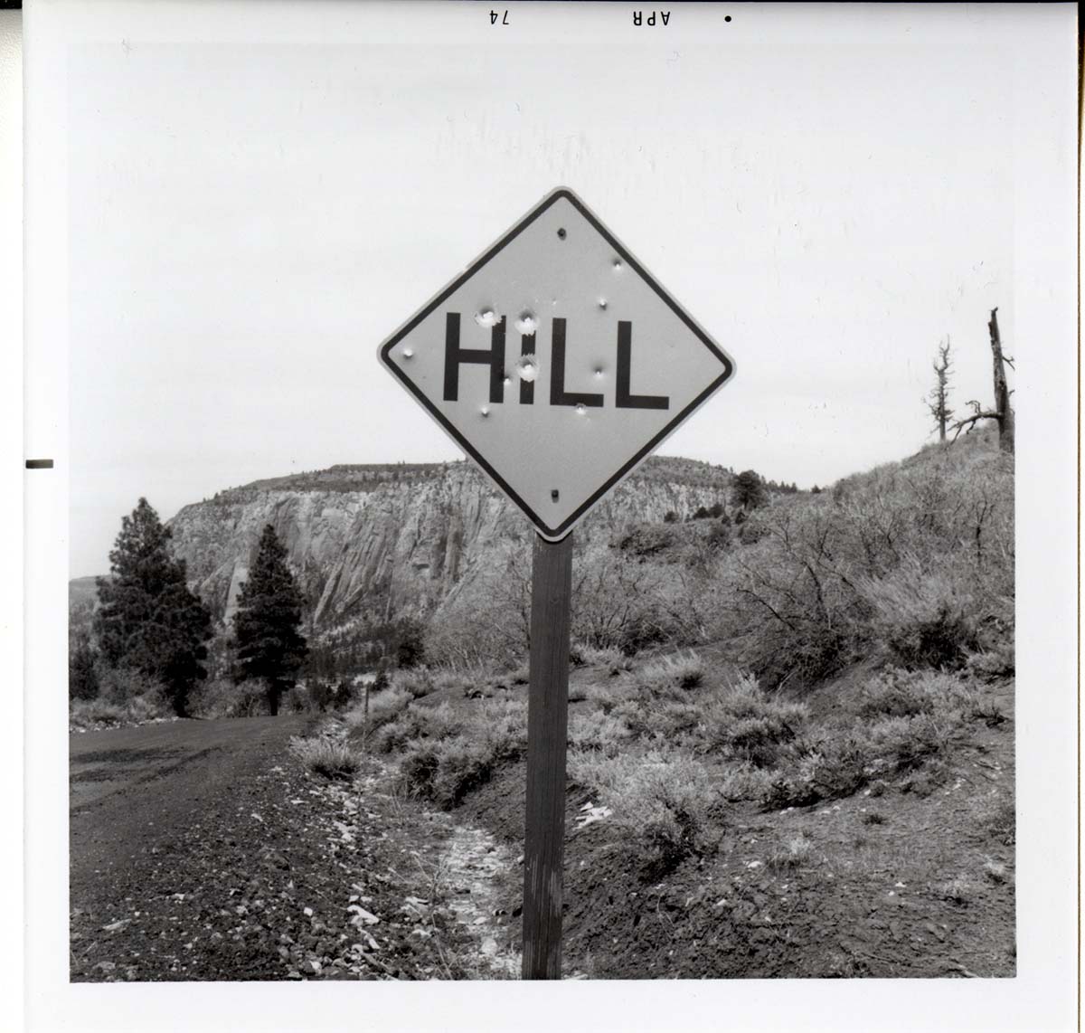Road sign reading 'Hill' in Kolob Canyon.