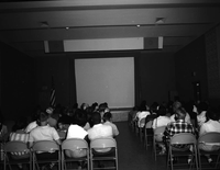 Visitors at orientation program at Visitor Center auditorium.