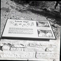 BW Photos of trailside exhibits.